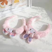 1pc Cute Cartoon Japanese Style Headband Facial Mask Headpiece, Suitable For Dorm, Autumn/Winter, Lace Headband Hair Accessories, Face Mask, Bathing, Headpiece, Decoration For Amusement Park, Unisex Holiday Birthday Party Gift Head Accessories
