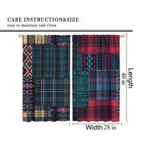 Boho Plaid Patchwork Curtains,   Pattern Scottish Tartan  Christmas Decoration Window Drapes For Bedroom Living Room Holiday Home Decor,28X40 Inch,2 Panel Set - Nhiều màu - Xem 5