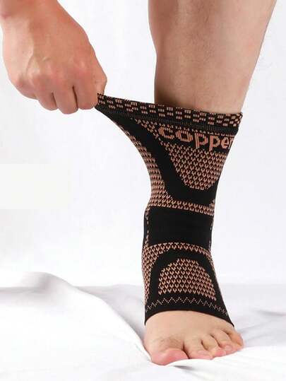 1 Stück Kupfer Knöchelbandage Kompressionsmanschette für Herren & Damen, Knöchelstütze für täglichen Sport, Workout, Gewichtheben, Fitness, Radfahren, Yoga, Pilates, Camping, Wandern, Basketball