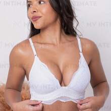 Sutiã Sem Aro Bojo Soft em Renda Super Confortável - Branco - Visão 3