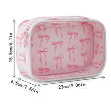 New Bow-Knot PVC Cosmetic Bag, Large Capacity Makeup Organizer, Fashion Travel Toiletry Bag For Women - Love - View 1