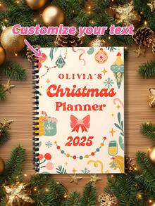 OBOVAY 1pc Customized Personalized Christmas Notebook, Can Customize Photos And Text, Personalized Photo Notebook, Brown And Gold Christmas Photo Scrapbook, Suitable For Daily Use, Party Decoration, Ideal Gift For Friends And Family, Makezbright Personalized Gift, Customizable Photo Decor, Customized Christmas Decor - Multicolor - View 10