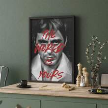 1 pièce Affiche de film "Le monde est à toi" Peinture de Tony Montana Impression sur canevas Décoration murale pour le salon Décoration de la maison