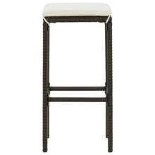 vidaXL 5-tlg. Gartenbar-Set mit Kissen Poly Rattan Braun