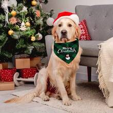 2pcs Adjustable Merry Christmas Pet Bandanas Polyester Green And Red Buffalo Plaid Santa Claus Snowman Gingerbread Man Pattern Pet Scarf Bib Suitable For Cats And Dogs Christmas Decorations For Home 2025 Gifts Party Supplies Fabric