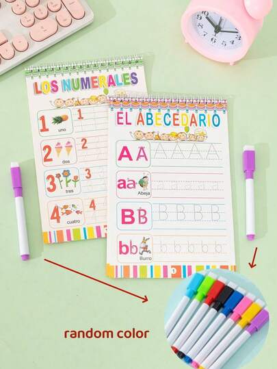 1/2 قطعة دفتر تمارين خط وأرقام رقمية/حرفية مناسب لطلاب ممارسة تعلم الخط هدية صغيرة عودة للمدرسة هدية دفتر نسخ