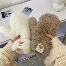 1 par de guantes de invierno para mujer - Guantes térmicos para clima frío con diseño de pata de oso lindo, guantes de felpa suave para ciclismo, esquí, ir al trabajo - Guantes de invierno cálidos para mujer - Regalo ideal para clima frío, accesorios de invierno, equipo para clima frío, diseño juguetón, construcción duradera, entusiastas al aire libre, accesorios de esquí, material acogedor, amantes del aire libre - Multicolor - Ver 1