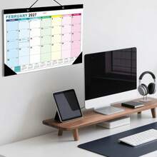 1 zestaw dużego rodzinnego kalendarza ściennego i biurkowego do powieszenia – 18-miesięczny kalendarz rodzinny do przeglądania w domu, odrywany miesięczny kalendarz z grubym papierem, idealny do planowania domu i rodziny (poniedziałek 2026 – czerwiec 2027)