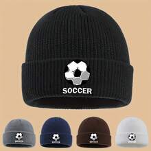 [Pattern Print Beanie] 1pc Pattern Print Beanie - Lightweight Comfortable Solid Color Minimalist Trucker Hat - Fashion  Personality Versatile For Men Women - Perfect For Soccer Teams, Commuting, Warm Stack Hats, Couple Skateboard Cap, Suitable Outdoor Cyclists Travel - Yellow - View 4