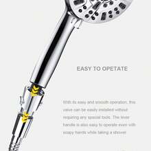 صمام إيقاف الدش قطعة واحدة، صمام تحكم في تدفق المياه عالمي بزر ضغط G1/2"، مناسب لذراع الدش والخراطيم أو فوهات المرحاض، اكسسوارات الحمام - فضي - مشاهدة 8