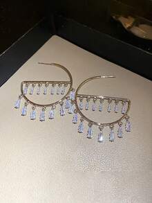 2pcs 2026 New Hollow Round Pendant Earrings, Lightweight Luxurious Metal Multi-Color Earrings Suitable For Women, Daily, Party, Christmas & New Year Gift - 彩色 - 查看 7