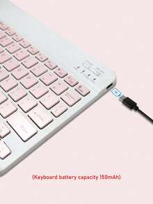 10 英寸无线蓝牙迷你静音键盘，兼容智能手机、iPad、3 个系统，150mAh 电池容量