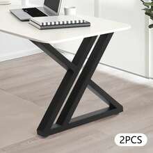 GDAE10 2 Steel Table Frame Table Legs X-Shape Metal Black 17.7*2*16inch Dining Table Legs Heavy Duty Bench Legs Computer Desk Legs Metal Table Skids Table Base Table Frame Furniture Feet - Black - View 2