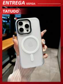 1 Piece Magnetic Induction Slim Phone Case,Translucent Matte Drop Protection Case,Compatible With IPhone 15/15Pro/15Promax - White - View 1