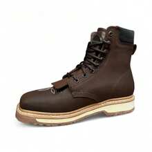 Bota Agujeta BARBAS Purepecha Suela Antiderrapante Hombre Piel - Café - Ver 9