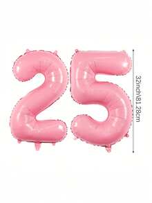 2件 32英吋粉色數字氣球，適用於生日派對、生日慶祝裝飾、儀式、週年紀念、派對裝飾、嬰兒洗禮、拍照、家庭聚會、新年 - 彩色 - 查看 12