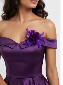 20cm 2025 Autumn/Winter Elegant Satin Rose Flower Feather Brooch, Fashion Clothing/Shoe/Bag/Hat Accessory, Versatile Design - Roses - View 9