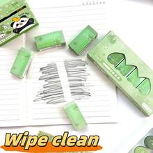 6 件装绿色美观橡皮擦，耐用干净，无划痕高品质铅笔橡皮擦，温和不伤纸，适用于课堂批改、修改、文具，可用作家庭和学校的礼物