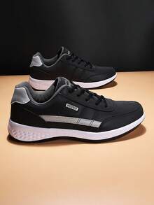 Plus Size Men's Fashionable Breathable Running Shoes, With Sock Liner, Round Toe, Low-Top, Flat Heel, Mesh, Suitable For Cross-Border E-Commerce