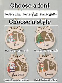Custom Christmas Decorations With Name, Personalized Christmas Tree Decorations, Customized Christmas Ornaments, Customizable Christmas Gifts, Bow Christmas Ornament, Diy Ornaments, Christmas, Party Decorations, Living Room Decor, Indoor, Outdoor, Garden, Room Decor, Mom, Dad, Family,Elegant Living,Artful Living - Style a - View 4