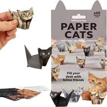 50pcs Easy DIY Paper Cat Origami Kit | Includes Guiding Lines & Instructions, Folds Cute 3D Cat/Dog/Dinosaur Shapes, Fun Handicraft Activity, Relaxing Hobby, Precise Cut Lines, Origami Set, Animal Origami, Craft Enthusiasts, Holiday Gift - Multicolor - View 12