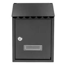 Wall-Mounted Top Lid Modern Letter Box  Equipped Lock And Two Keys Mailbox Letter Box - Black - View 6