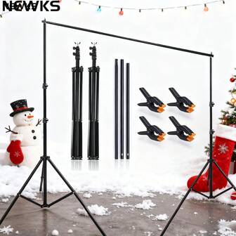  NEWKS Holiday Atmosphere Decor Backdrop Stand, 7x7 Ft/2x2 M Adjustable Frame, Suitable For Live Streaming, Party, Wedding, Christmas, Halloween And Other Occasions Backdrop Decoration