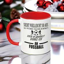 1 German (Football) Theme Mug With German Text And Phrases - 11oz Funny Spoof Gift For Fans, German Language Enthusiasts, Supporters - Hand Wash Only Coffee Mug, 2D Flat Surface - White - View 5