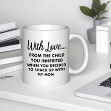 11oz Bonus Dad Mug - Step Dad Gift From Daughter/Son With Funny Step Parent Saying, "With Love From The Youngsters You Inherited" - Clear Glass Coffee Cup With Black Lettering, Father's Day, Christmas, Valentine's, Stepdad Gifts For Bonus Dad, Hand Wash Only, Reusable & Non-Slip, Perfect For Travel, Ideal For Bonus Dads & Stepdads, Heartfelt Keepsake For Stepfamily Celebrations