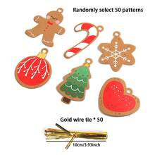 20/40/60/100 peças Etiquetas Penduráveis Criativas de Cartão de Desejos de Natal com Desenhos Animados - Natal - Visão 10