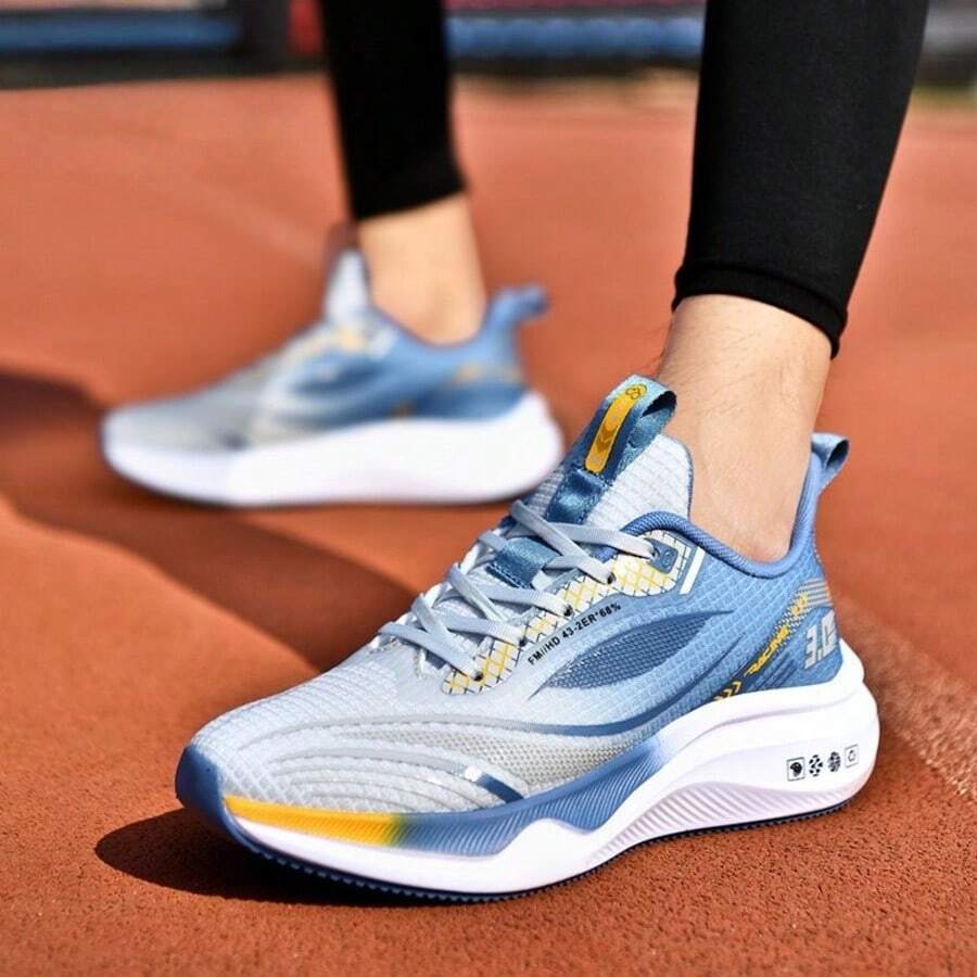 Zapatillas deportivas para hombre, zapatillas de tenis, zapatillas deportivas transpirables y ligeras, ideales para paseos informales, entrenamiento deportivo, tenis y footing. ¡Cómodas y a la moda! - Azul - Ver 1