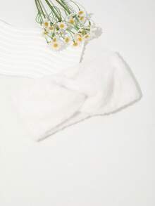 1Pc Autumn Aesthetic Fuzzy Headband, Rabbit Fur-Like Wide Band For Women, 6 Colors (Black/Pink/White/Gray/Brown/​​Beige​), Cozy Forest Photoshoot Prop, Fashion Hair Accessory Warm Hair Bands Women Bandanas