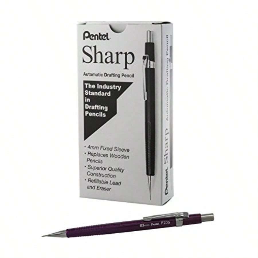 Sharp Mechanical Pencil 0.5mm Metallic Purple Barrel Box Of 12 (P205MV)