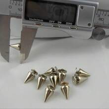 100 PCS Alloy Cone Studs And Spikes For Leathercraft: DIY Punk Fashion Accessories - Screwback Design For Clothing, Bags, Shoes - Silver/Golden/Black