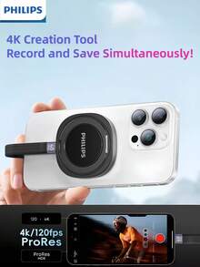 PHILIPS 飞利浦磁性旋转外置硬盘 - 4K 工作流程解决方案，具有磁性底座和完全可调节的 360° 旋转，可提供快速的传输速度，非常适合要求苛刻的 4K 视频编辑和制作任务。 - 黑色 - 查看 4