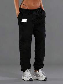 Women's Outdoor Pants With Elastic Waistband, Suitable For Gym, Travel, And Outdoor Activities - Black - View 2