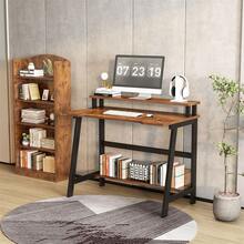 Computer Desk, Wooden Desk With Shelf And Monitor Stand, Computer Desk With Storage Space For Home Office, Office, Living Room, Brown - màu nâu - Xem 1