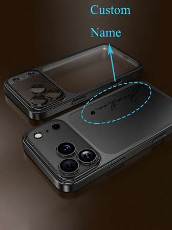 Anpassat personligt gör-det-själv-namn, elektropläterat telefonskal med matt finish, kompatibelt med 17 Pro Max, 17 Pro, 17 Air, 17, 16 Pro Max, 16 Pro, 16, 15, 14, 13, 12, med kameraskydd på baksidan.