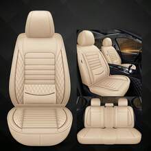 5-Seat Car Seat Covers, Breathable PU Leather With Lumbar Support, 360° Full Wrap Around, Universal For All Seasons