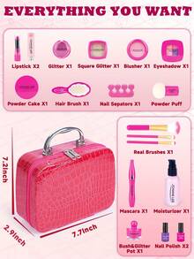 Pretend Makeup For Toddlers, Toys Play Makeup Set For Kids, Toddler Makeup Kit Pretend, Birthday Gifts Toys For 3 4 5 6 7 8+ Year Old Girls (Not Real Makeup) - Hot Pink - View 4