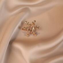 Waist Pants Skirt Waist Smaller Anti-Light Buckle Pearl Pin Fixed Clothes Button Brooch Silk Scarf Buckle Geometric Modeling - 56# 銀色 - 查看 3