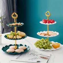 3 Tier Cupcake Stand Holder Plastic Cake Rack Suitable For Paper Cupcakes, Donuts, Fruit Trays - Multicolor - View 4