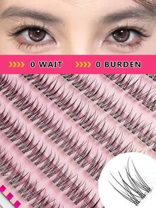 Asiteo 120 件自粘美人鱼睫毛簇蓬松 12 毫米长度套装，无需胶水蓬松单根睫毛自粘 DIY 睫毛延长预粘簇睫毛自然纤细睫毛延长 C 卷睫毛簇无需胶水无需卸妆假睫毛睫毛簇、睫毛簇、单根睫毛、睫毛、假睫毛 - C - 查看 4