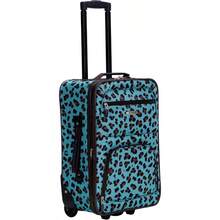 Rockland Fashion Softside Upright Luggage Set Blue Leopard 2Piece Set 14 19 Fashion Softside Upright Luggage Set