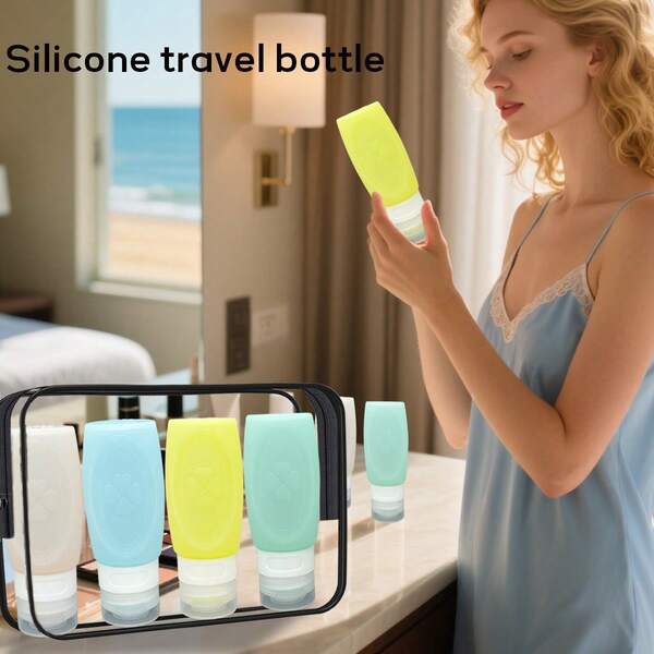 4pcs Refillable Travel Bottles Set, 60/90ml Silicone Bottles, TSA Approved Toiletry Containers, Ideal For Cleaning And Comfort On Trips, Travel Essential
