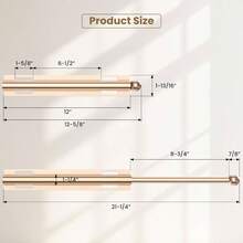 - Barra de valet para clset extrable, retrctil para organizacin de clset, barra de valet de aluminio de 12 pulgadas, perfecto para trajes, vestidos y ropa recin prensada - Dorado + Sin Anzuelo - Ver 4