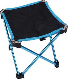GOTOTOP Asiento Plegable para Acampar, Taburete Plegable Portátil de Aleación de Aluminio, Taburete Plegable, para Viajar, Pescar, Acampar Al Aire Libre (Blue) - 1 - Ver 1