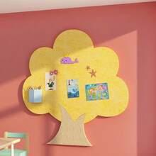 Placă decorativă din lemn 20,8x20,8 inci, combinație multicoloră, pentru decor de birou și casă, autocolant de perete, instalare ușoară fără găurire, potrivită pentru avizier, perete foto, perete de planificare, tablă autoadezivă pentru memo-uri, decor pentru camera de la școală, papetărie, decorare pentru petreceri de sărbători, decorare de Crăciun și Anul Nou, cadou de Anul Nou