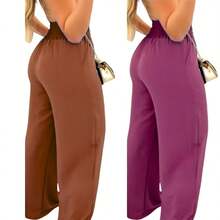 Simple Polyester Daily Pocket - Brown + Baby Pink - View 2