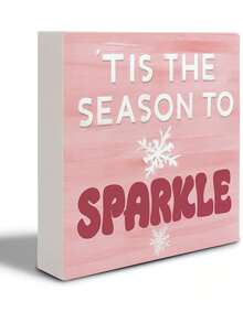 Christmas Festive Pink PVC Sign, "I'm Dreaming Of A Pink Christmas" Desk Decor, Home & Office Holiday Ornament For Various Room Types, Indoor Non-Electric Collectible Figurine - Pack Of 1 - Pink - View 5